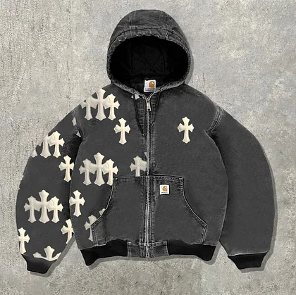Trendy retro print tapestry zipper jacket