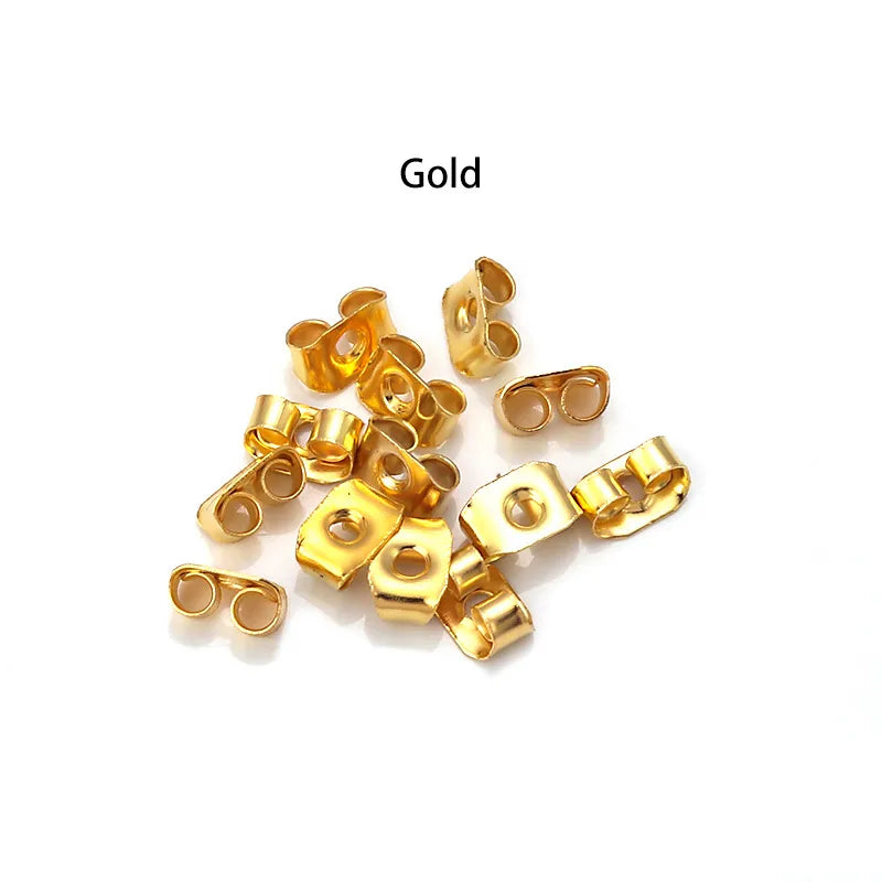 100 PCS/Package 3.5*5mm 4.5*6mm Iron Solid Color Earplug