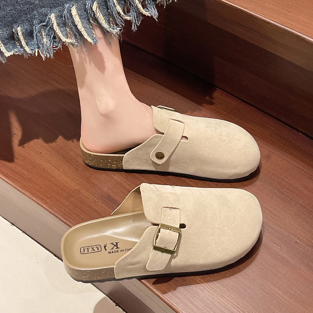Yyvonne Bottom Bag Head Birken Shoes Women Spring And Autumn Lazy One Foot Wearing High-End Feeling Lady's New Half Slippers