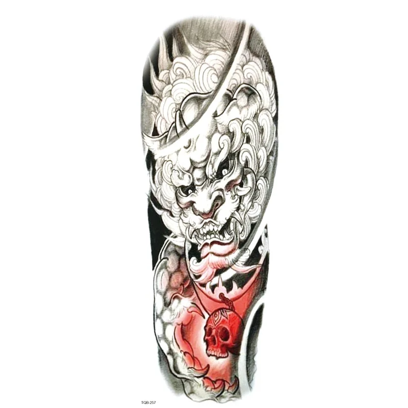 Fake Tattoo Dragon For Men Waterproof Sleeves Angel Tiger Snake Animal Stickers Waterproof Temporary Tattoos Skeleton Hand