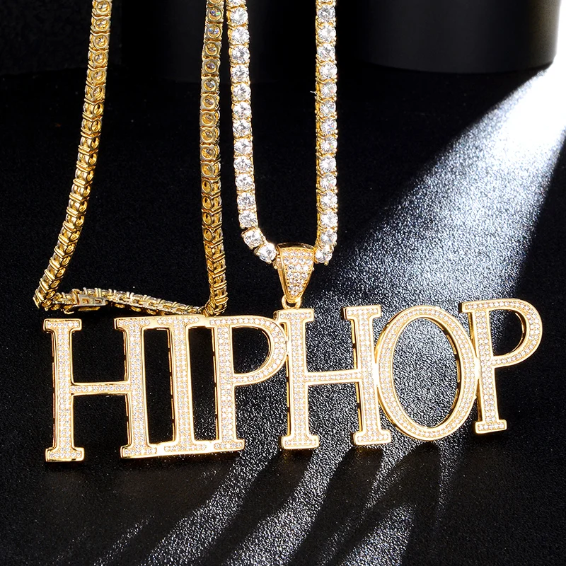 Custom Name Chain Big Iced Out Letters Pendant Personalized Necklaces-VESSFUL