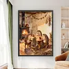 Hedgehog Family Full Stamped Cross Stitch Kit 14CT 2-Strand 45x60cm