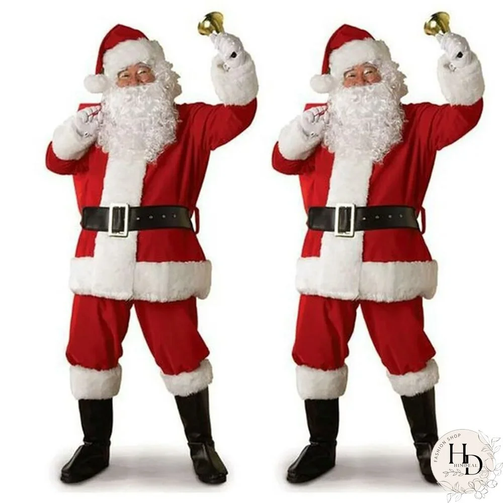 New Adult Deluxe Costume Santa Claus Clothing Cosplay Suit for Christmas