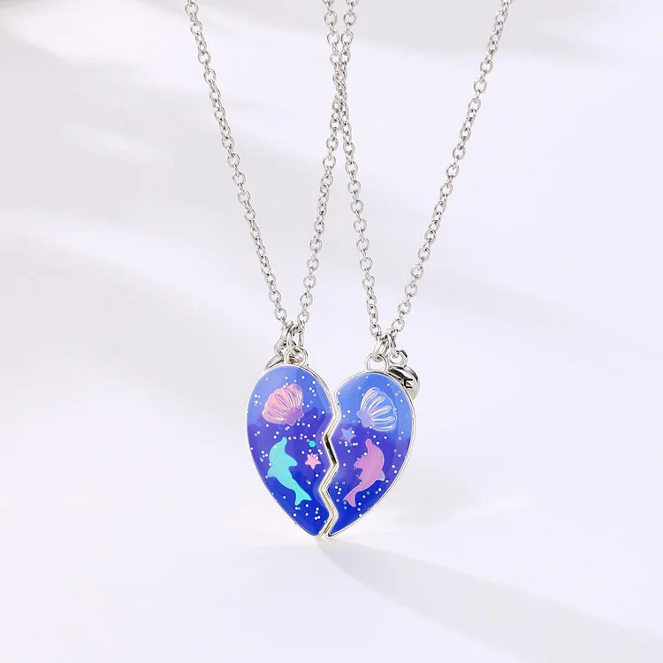 Love dolphin shell collarbone chain BFF necklace