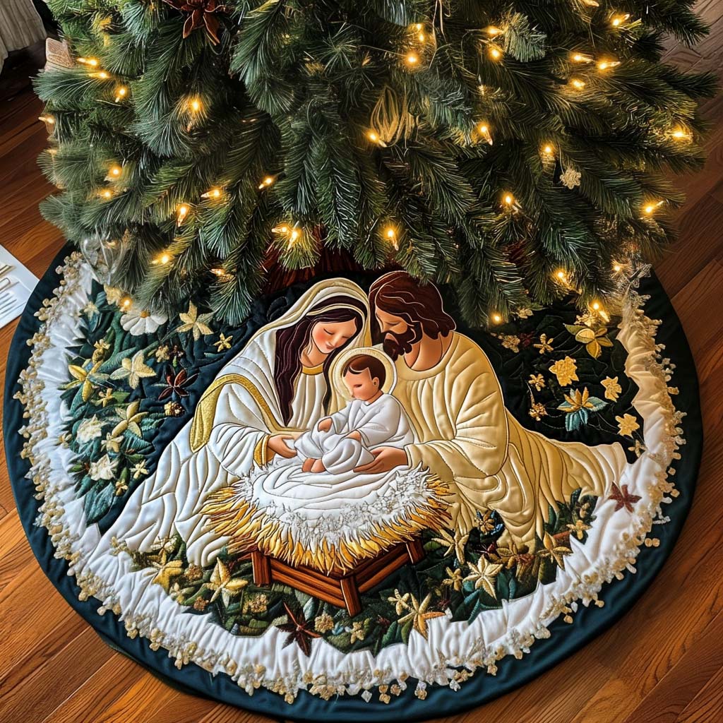 Serene Devotion Christmas Quilted Tree Skirt NCU0NT1830