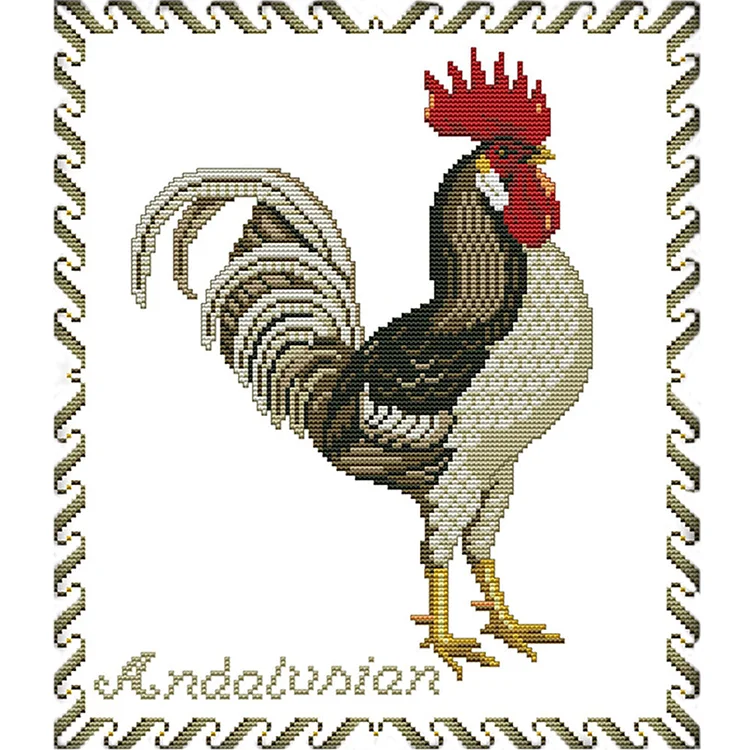 Big Rooster 14CT Printed Cross Stitch Kits (37*33CM) fgoby