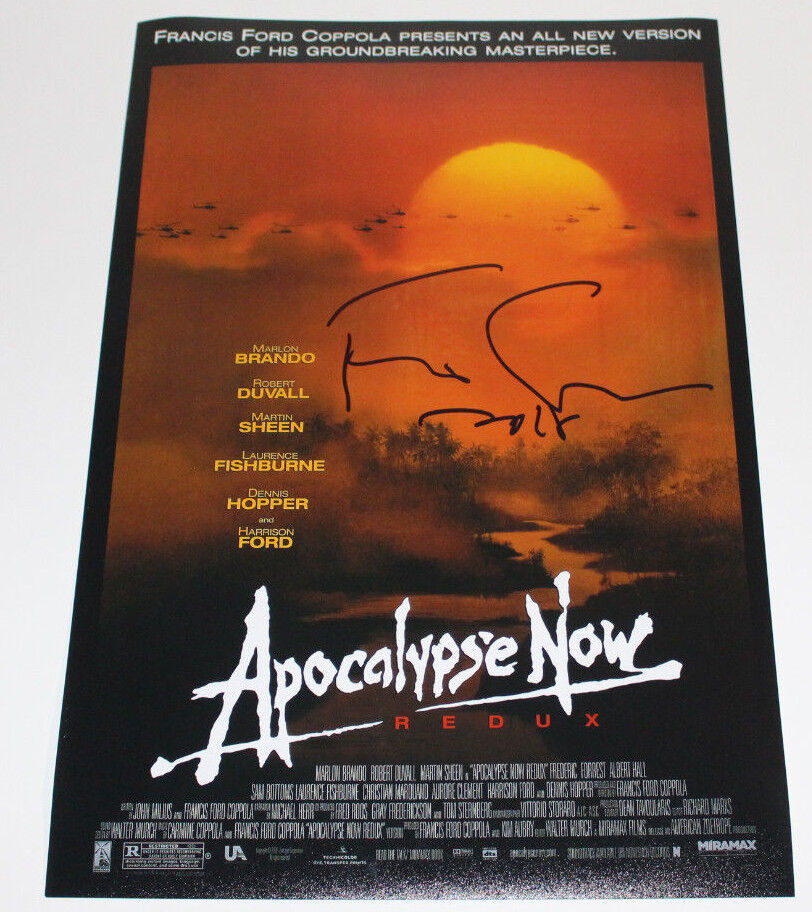 FRANCIS FORD COPPOLA SIGNED 'APOCALYPSE NOW' 12X18 MOVIE POSTER Photo Poster painting COA PROOF