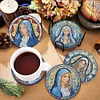 6PCS Diamond Painting Virgin Stain Glass Coasters Kits