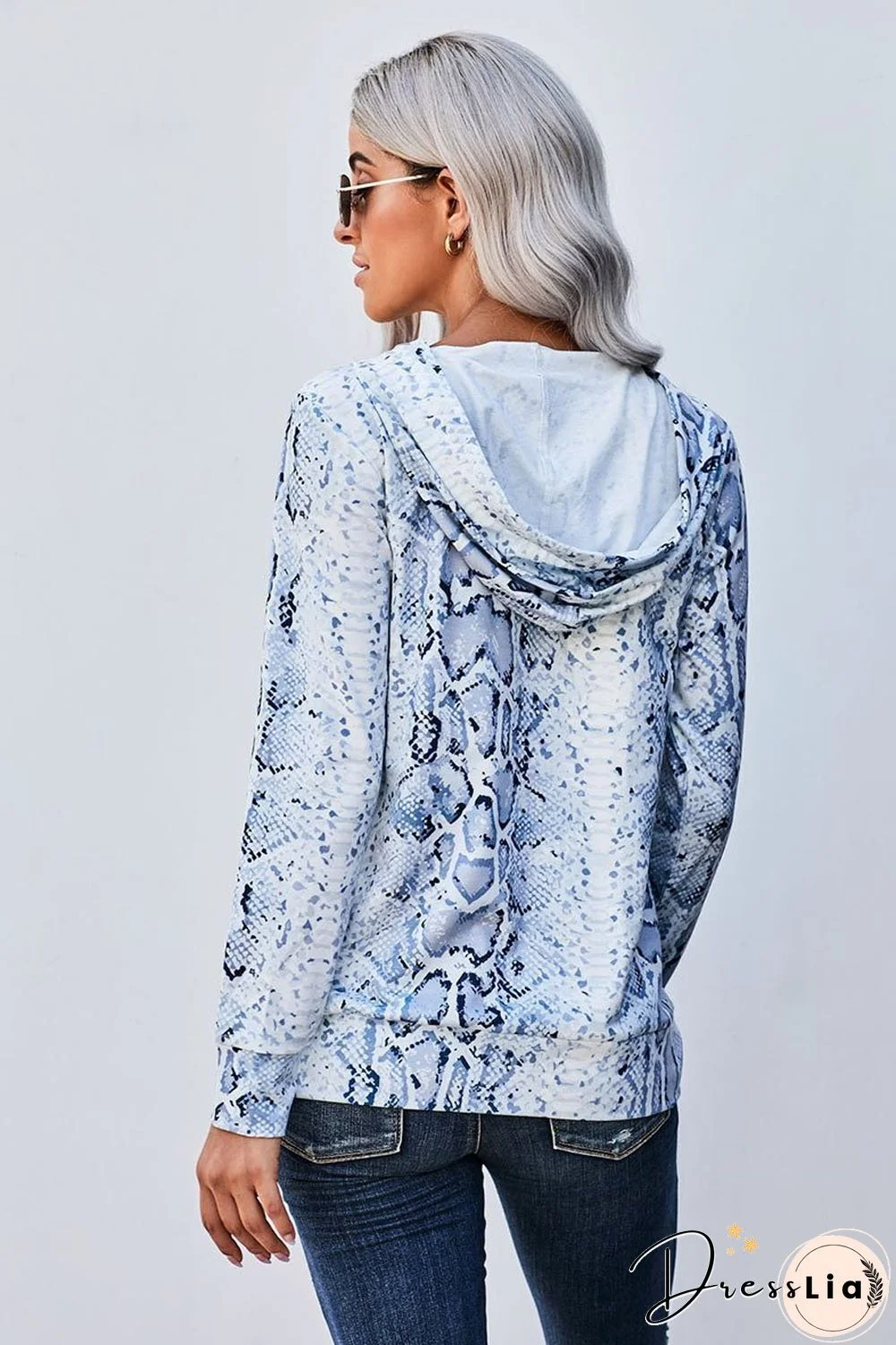 Chic V Neck Camouflage Printed Top