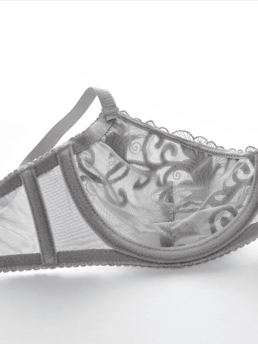 French ultra-thin sexy embroidered women's bra set