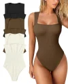 👑Thread Square Neck Jumpsuit Sleeveless Slim Fit Summer Shapewear⏰Promotion 49% OFF Limited Time✨