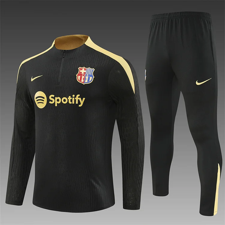 2024-25 Barcelona black half-zip training jersey