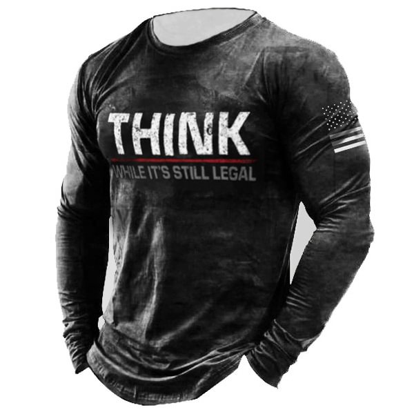 Think White It's Still Legal Vintage Long Sleeve T-Shirt-Compassnice®