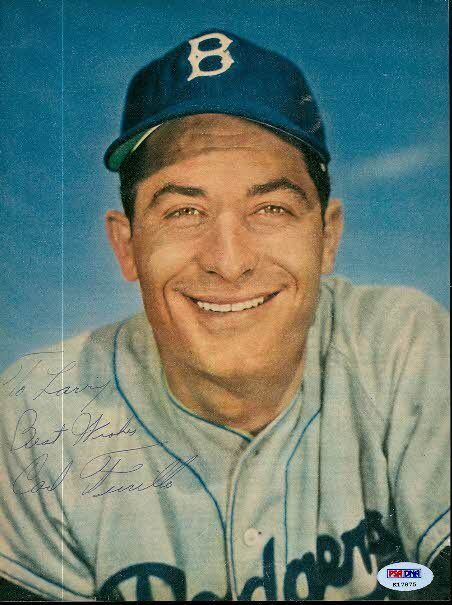 Carl Furillo Autograph 8x10 Photo Poster painting Psa/dna Signed