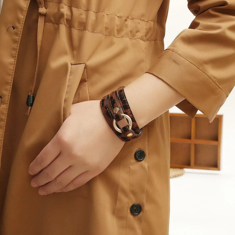 Wrap Around Leopard Bangle Bracelets