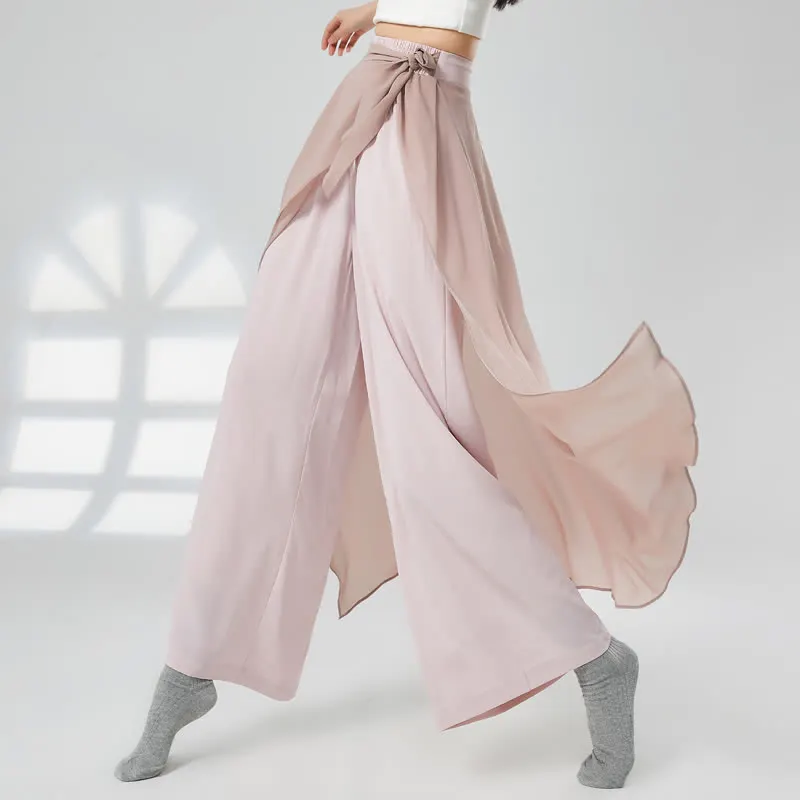 Vintage Lace Up Flowy Wide Leg Casual Pants