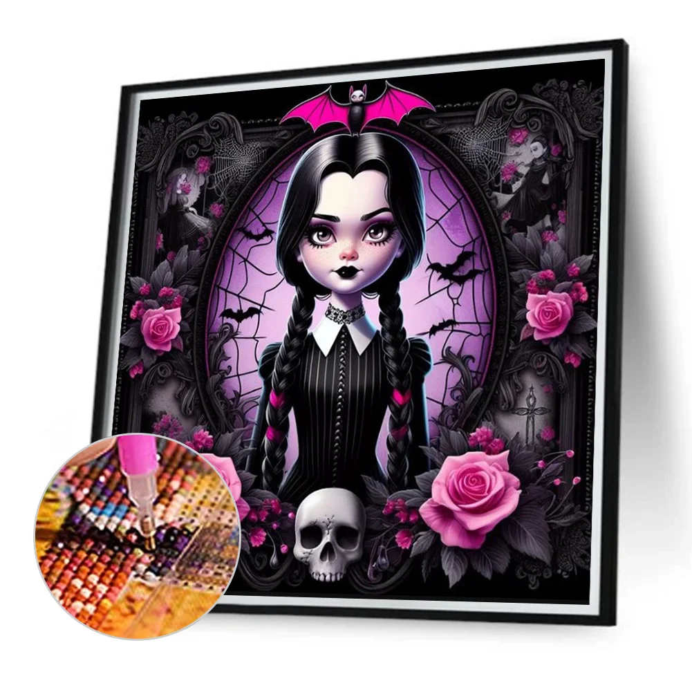 Diamond Painting - Full Round Drill - Halloween Girl(Canvas|40*40cm)