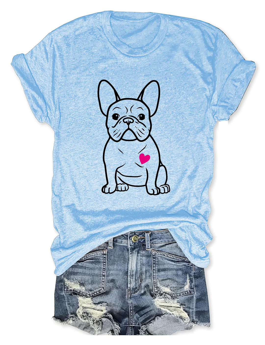 French Bulldog Heart T-shirt