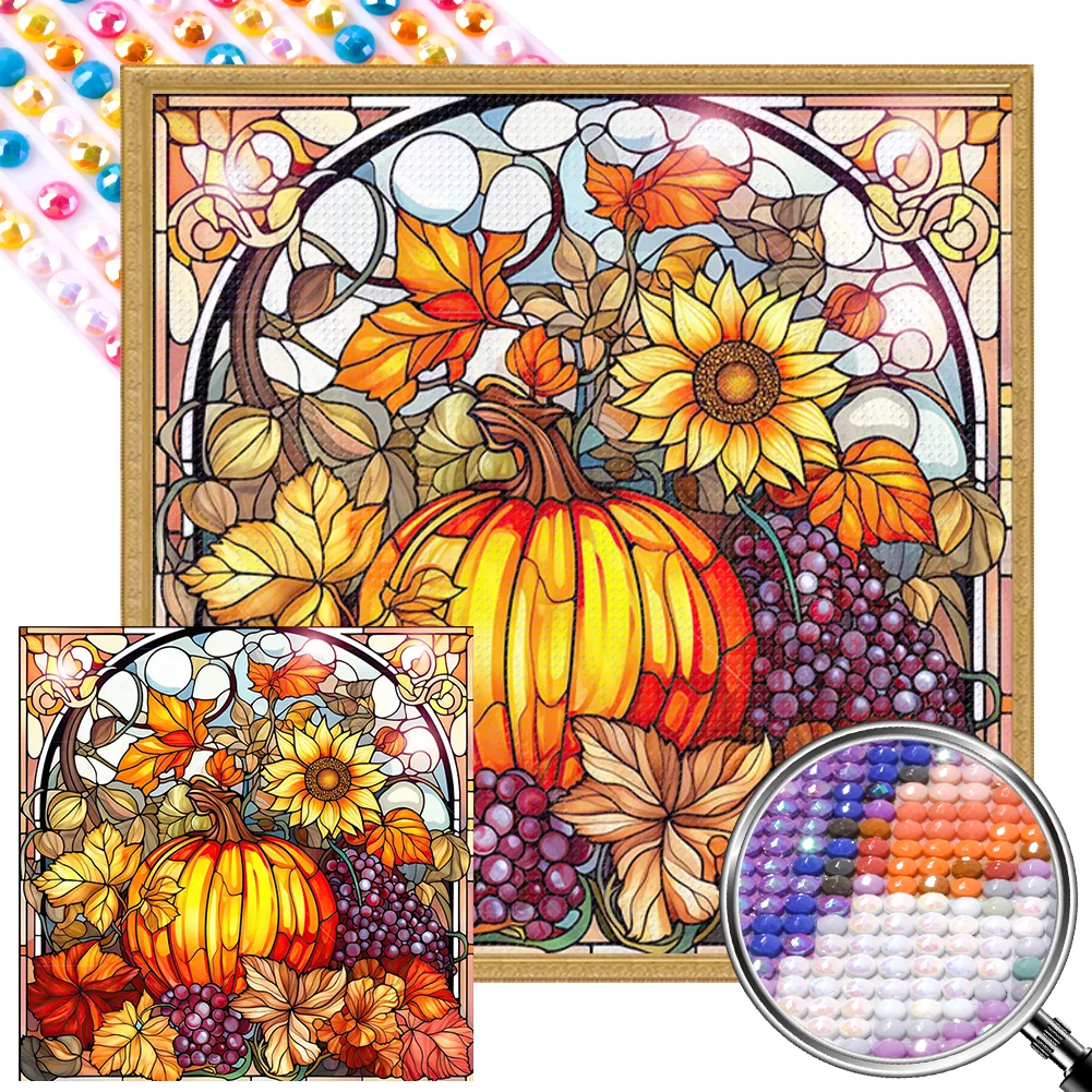 Full Round Partial AB Diamond Painting - Autumn Pumpkin(Canvas|45*45cm)