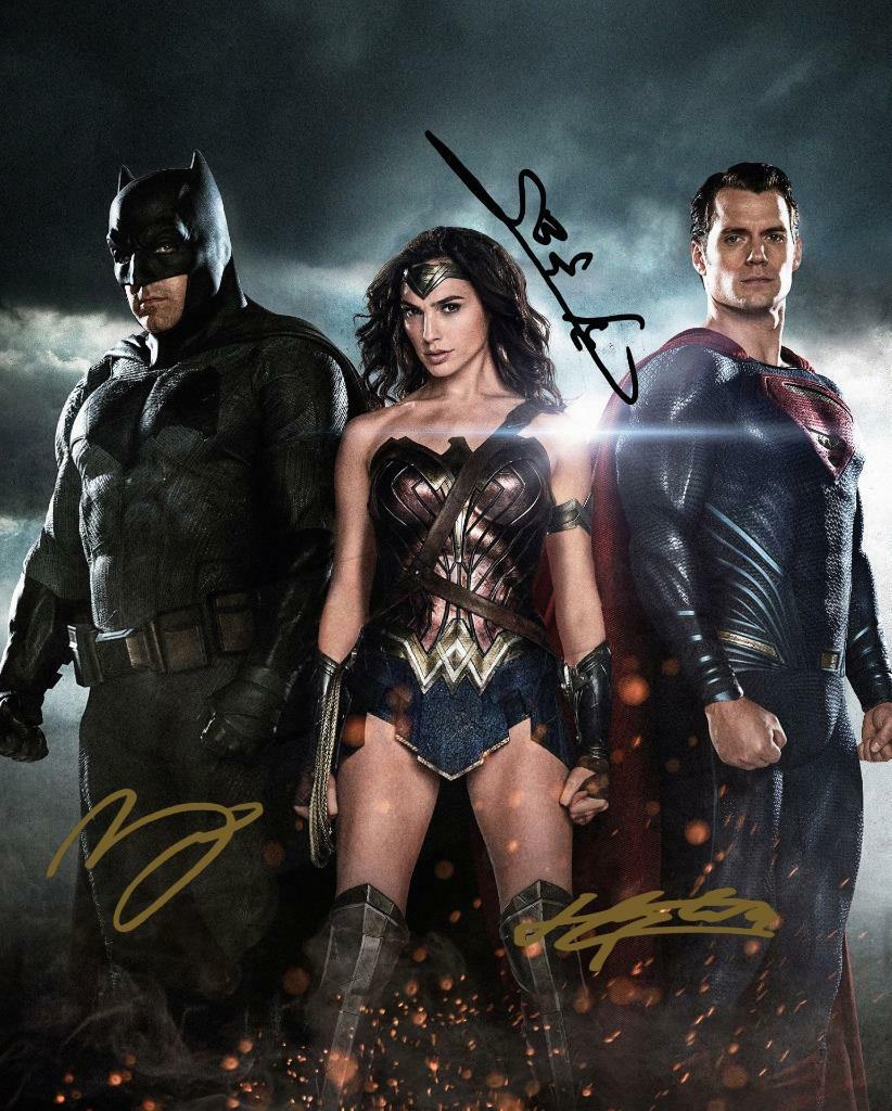 Batman VS Superman Cast X3 SIGNED AUTOGARPHED 10 X 8