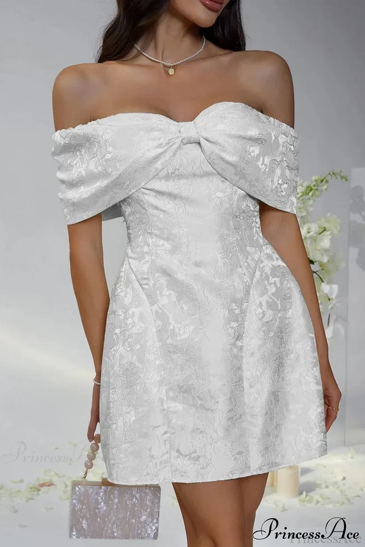 Luxury Ladylike Bow Embellished Strapless Party Dress