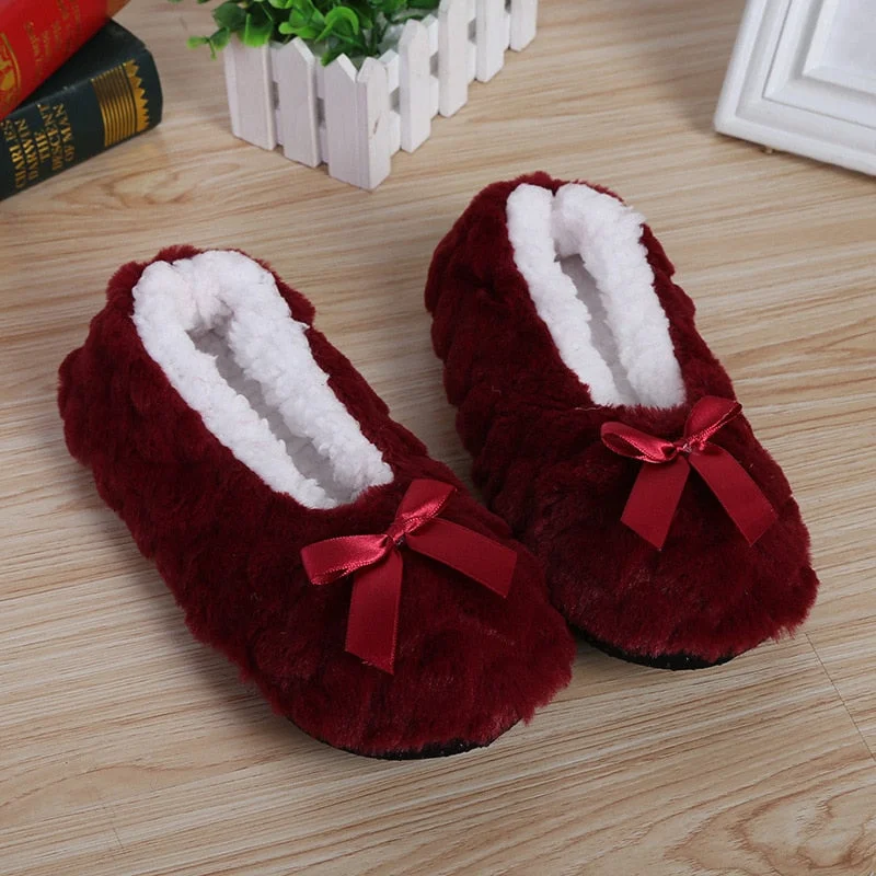 Mntrerm New Cute 2022 Indoor Home Slippers Warm Soft Plush Slippers Non-slip Indoor Fur Slippers Solid Color Cute Women Shoes