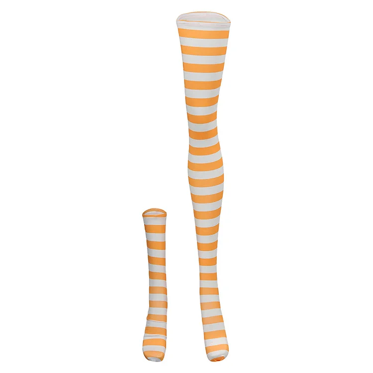 One Piece Nami Yellow Striated Socks Outfits Accessories Cosplay Props