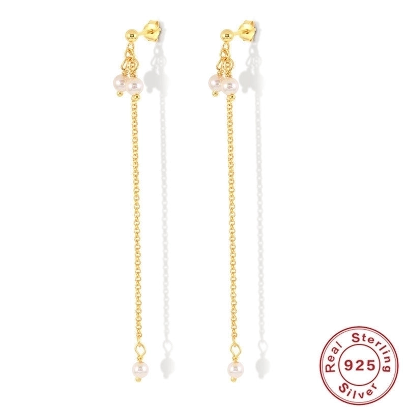 1 Pair 925 Sterling Silver Geometric Solid Color Drop Earrings