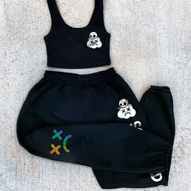 SAD AND CUTE Street Vest & Casual Pants Set