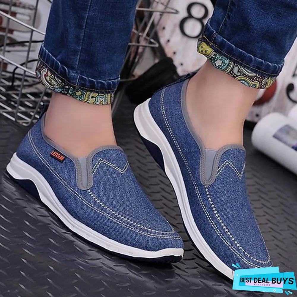 Men's Summer Daily Loafers & Slip-Ons Mesh Dark Blue / Light Blue