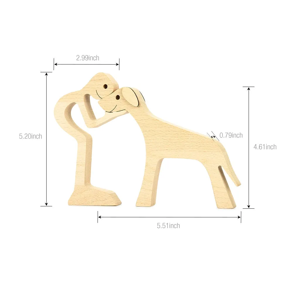 Adornos de madera Wooden Dog Craft Figurine Home Office Table Ornament Easter Decoration Love Dog Pet Lover Gifts oficina OEM 515-1