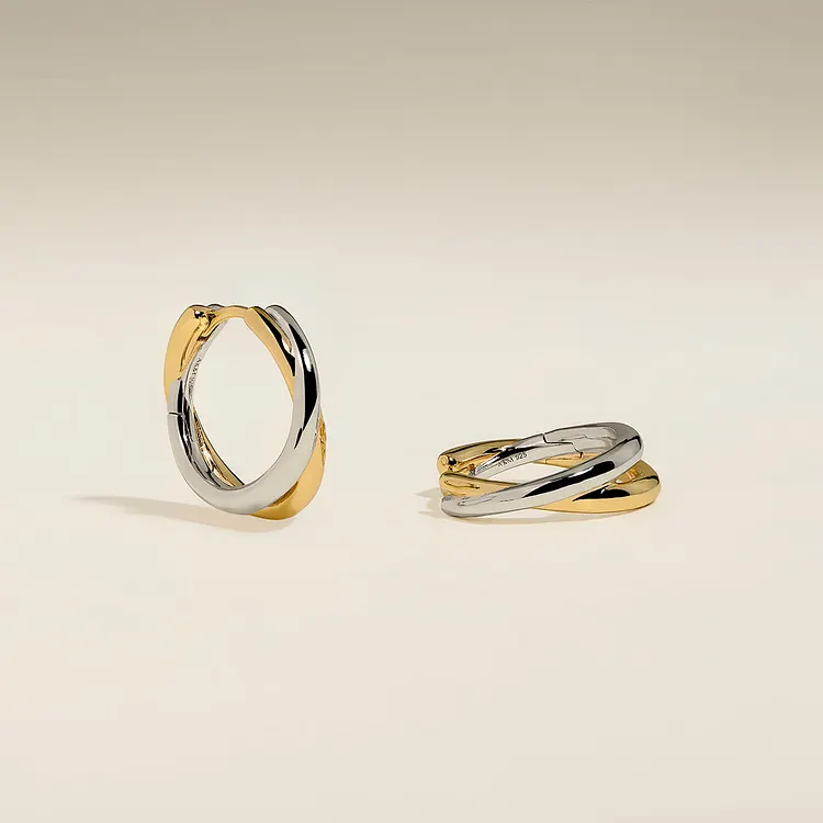 Crossover Illusion Hoops in Mixed Metal