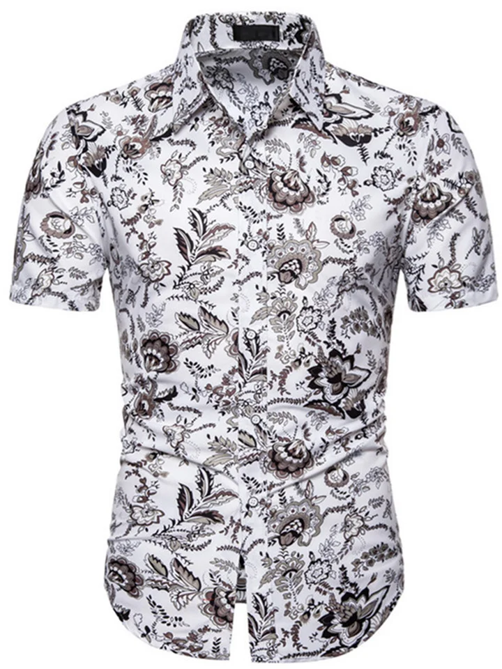 Men's Printed Shirt Short Sleeve Shirt Summer Casual Short Sleeve M L XL 2XL 3XL 4XL 5XL