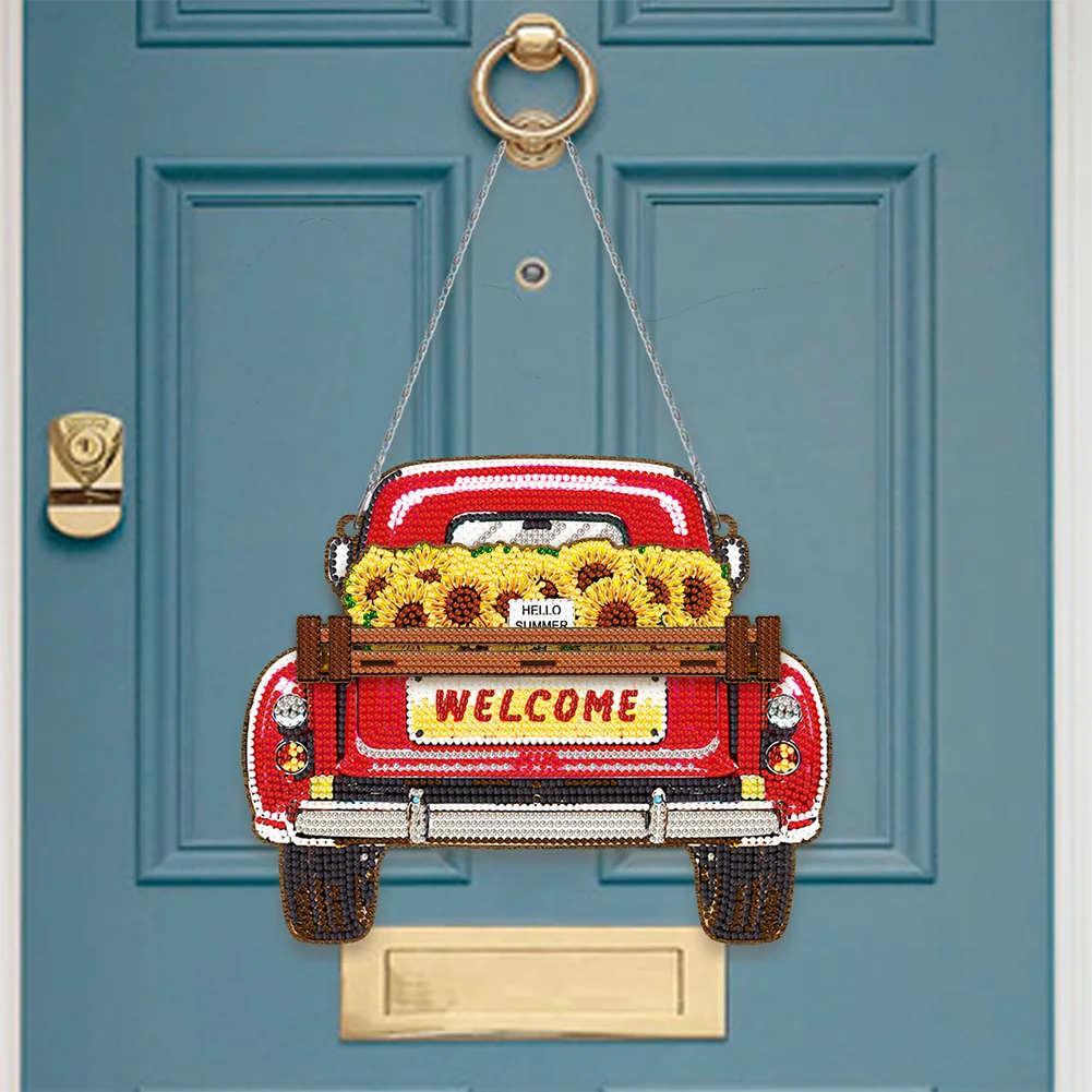 DIY Car Acrylic Special Shape Diamond Painting Art Pendants Rhinestone Car Kit