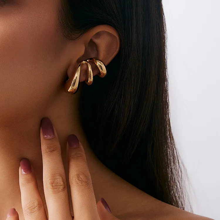 Abstract Spiral Cuff No Piercing Earrings