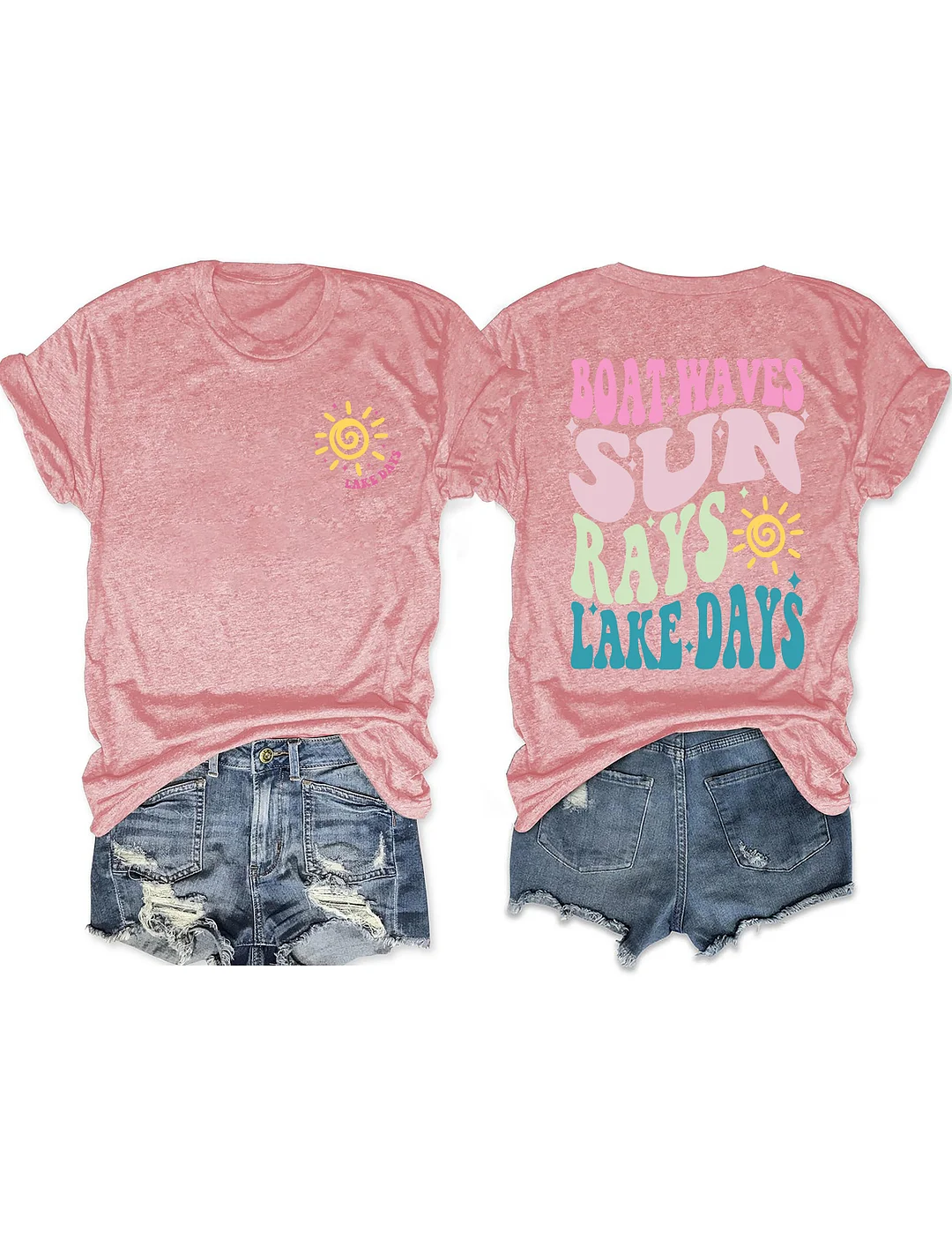 Boat Waves Sun Rays Lake Days T-shirt