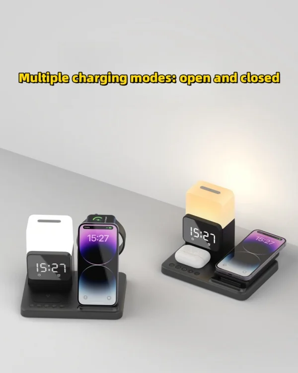 Desktop Folding Mobile Phone Holder Ambient Night Light Six-in-one Wireless Cord Charger