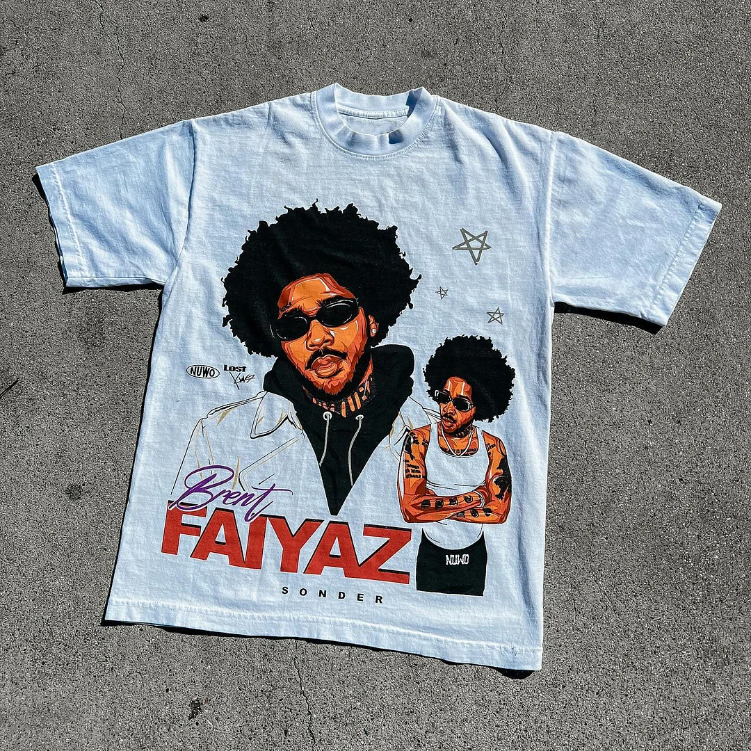 Faiyaz casual street print T-shirt