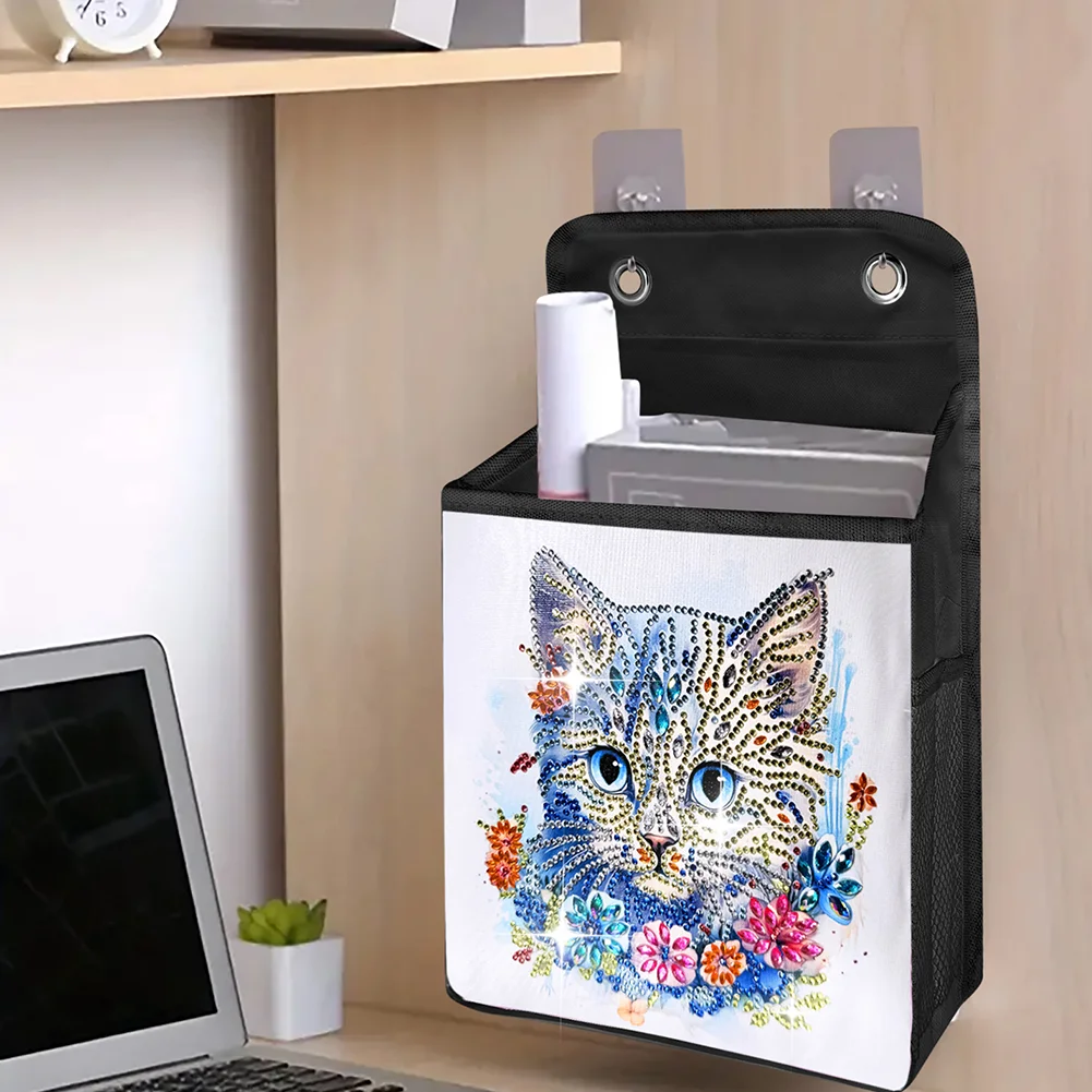DIY Flower Cat Diamond Painting Storage Bag Diamond Art Sundries Holder Bag
