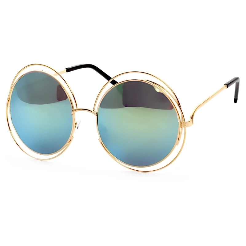 Sweet Solid Color Ac Round Frame Full Frame Women’s Sunglasses