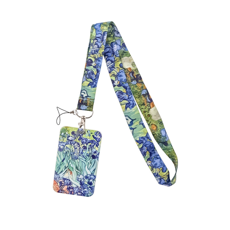 Art Style Van Gogh Lanyard Card Cover Student School Card Bus Pass Shuttle Card Access Control Card Double-sided Printed Mobile Phone Strap