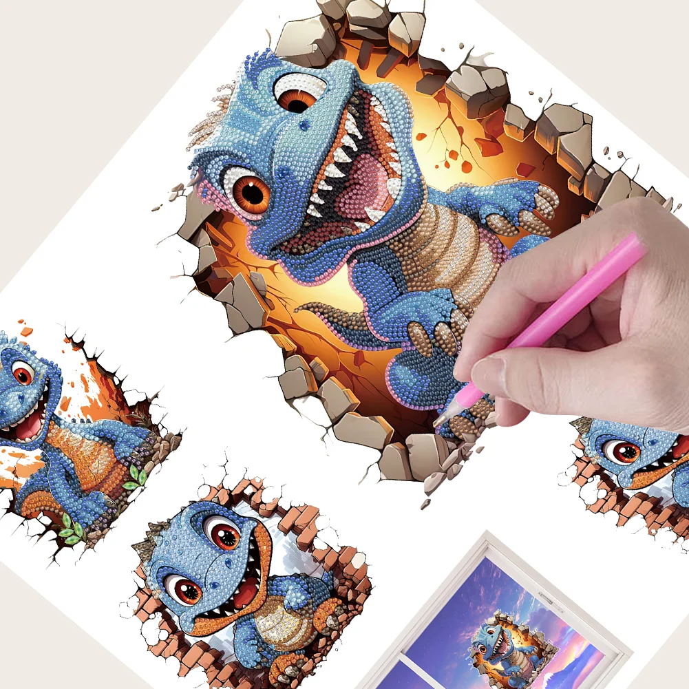 DIY Dragon Diamond Painting Sticker Diamond Art Craft Mosaic Sticker for Kid Gift