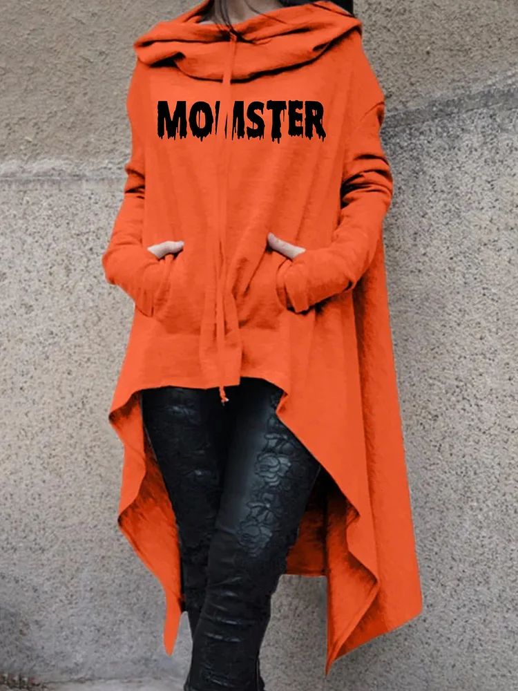 Momster Halloween Hooded Long Sleeve Sweatshirt