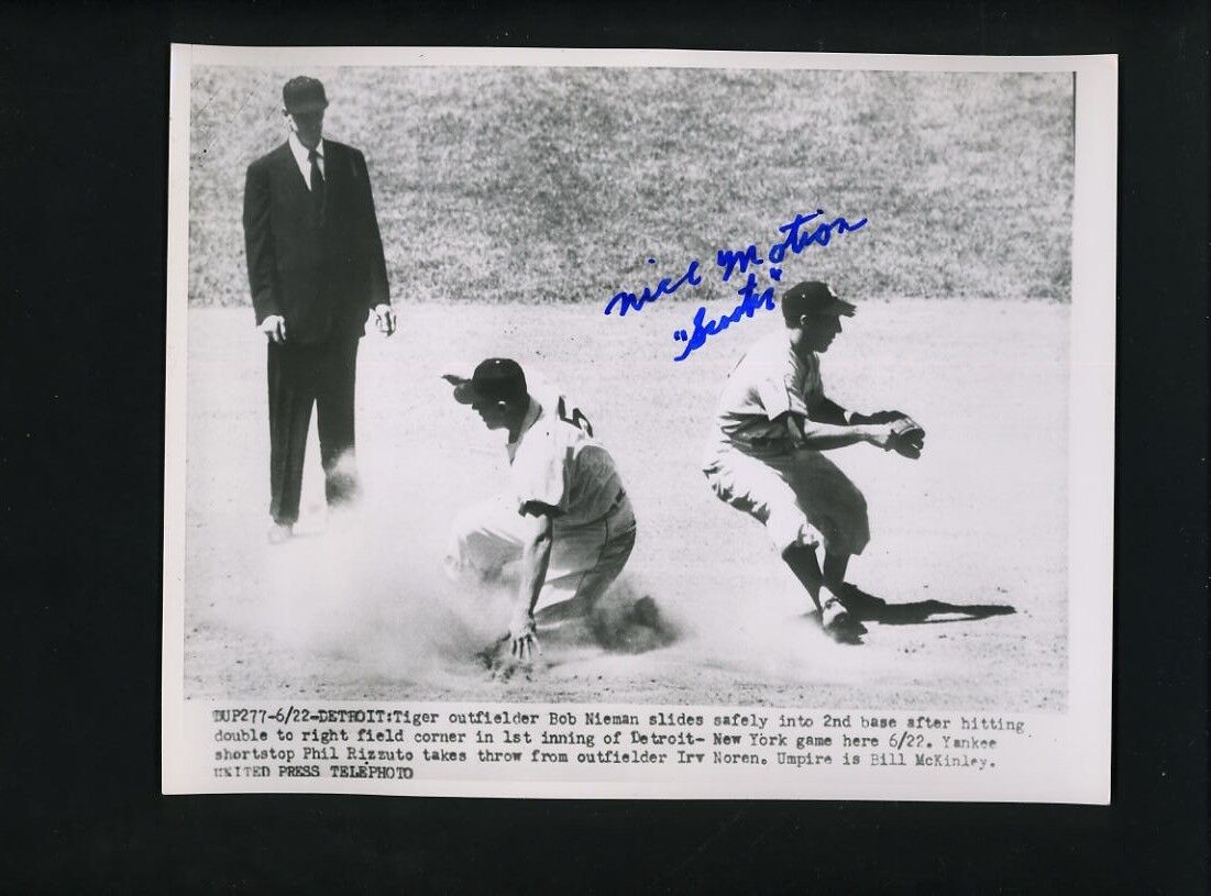 Phil Rizzuto inscribed & SIGNED Scooter 1954 Wire Photo Poster painting from estate Yankees