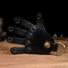 High-Fat Genuine Leather Top Layer Cowhide Brass Hardware Handmade Palm Keychain Bag Pendant Personality