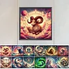 Douze signes du zodiaque-plein diamant rond peinture-30 * 30cm