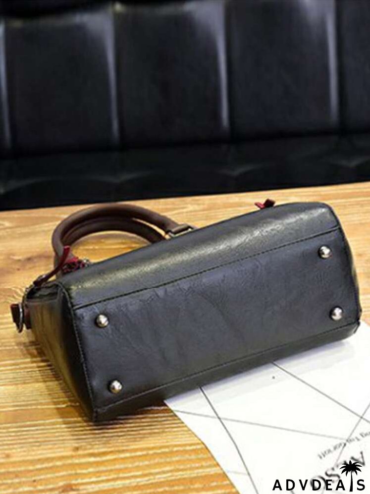 Zip Front Square Bag With Bag Charm