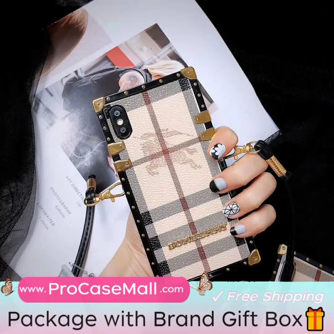 Classic Burberry Signature Canvas Leather Apple iPhone Case Samsung Galaxy Crossbody