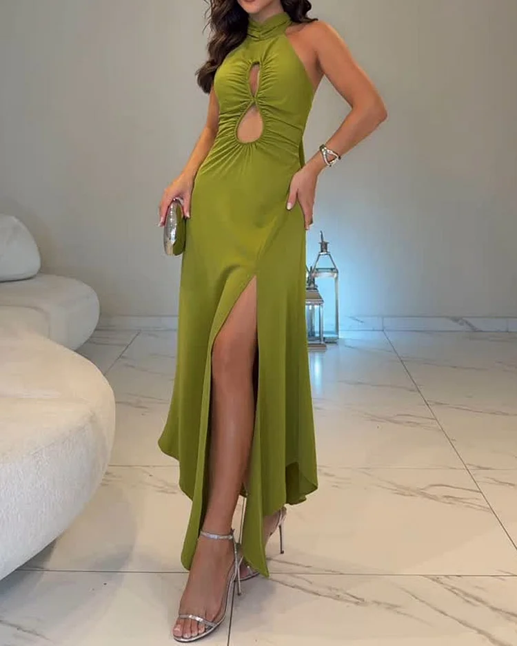 Women's hollow slit dress