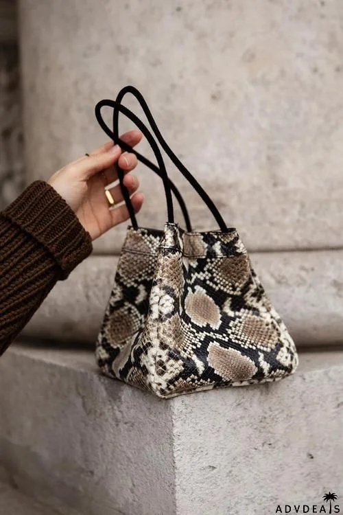 Vintage Snakeskin Bucket Bag